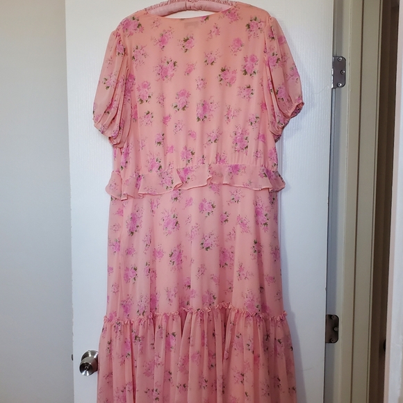 Love Shack Fancy x Target Peach Floral Midi Dress Size 22 W - Picture 5 of 7